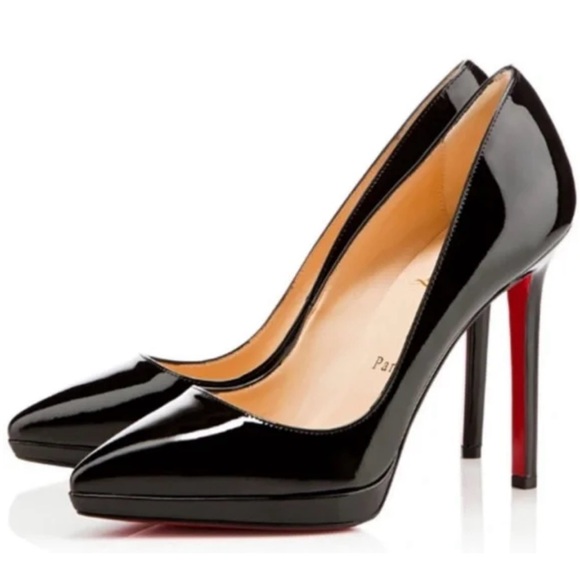 Christian Louboutin Shoes - Christian Louboutin Black Pigalle Plato 120 SZ 37 Leather Pumps